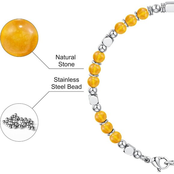 Orange Boho Beaded Bracelets for Women Trendy Jewelry Gifts for Lover, Mom - Picture 5 of 7